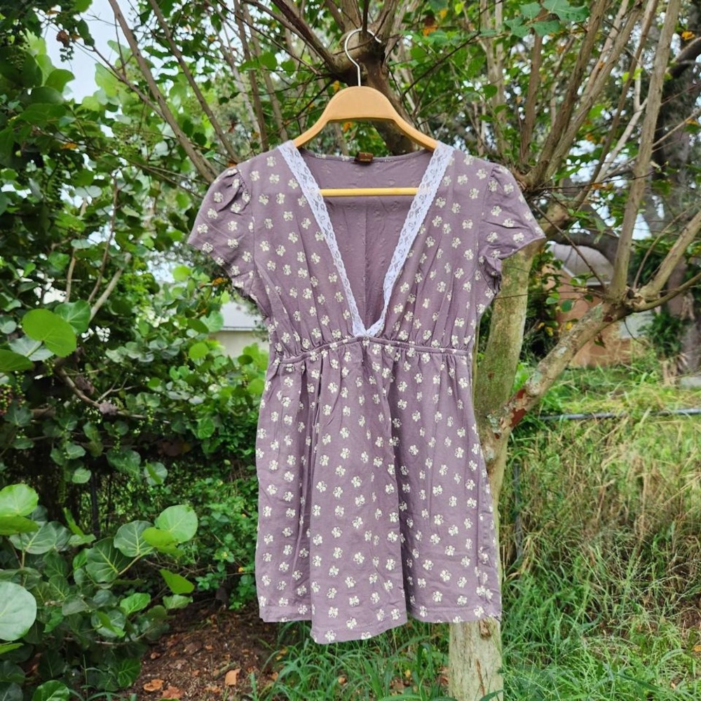 Large Y2K brown iconic babydoll top